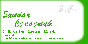 sandor czesznak business card